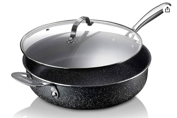 New GraniteStone 5.5 Quart Saute Pan Diamond Coated Non Stick 1