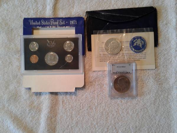 1971 EISENHOWER  $1 LOT + PROOF SET 1