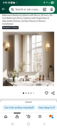 New medicine cabinet with mirror 20x24 1