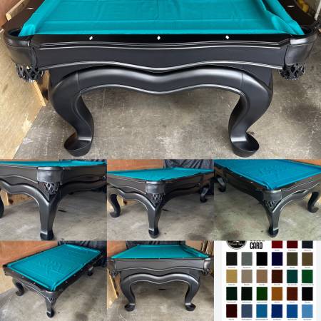 8’ BLACK POOL TABLE NEW FELT PRO DELIVERY & INSTALL INCLUDED 1