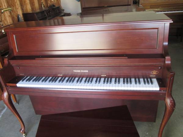 Young Chang Studio Upright Piano Dark Cherry 1