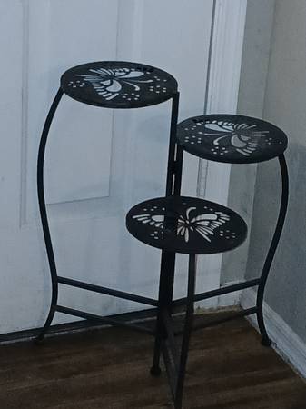 Black Butterfly Folding 3 Tier Plant Stand 1