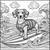 Shredding the Gnar!  Surfing Dogs Adult Grayscale Coloring book 11 thumbnail