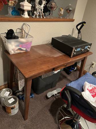 Solid wood table with drawer  Dining table, Game table 1