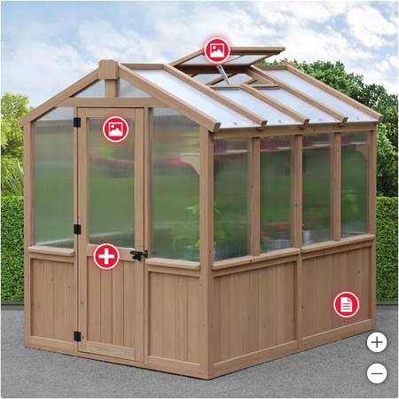 YARDISTRY MERIDIAN 8' X 7' GREENHOUSE - NEW IN BOX 1
