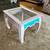 Hand painted glass top, rectangular side table. 5 thumbnail