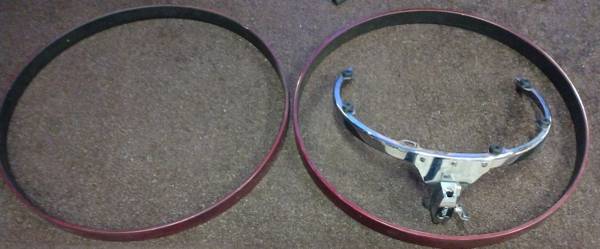 20" bass drum hoops and 14" rims mount 1