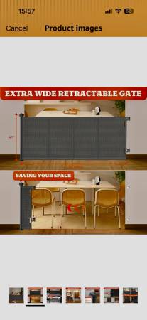 41" Tall Retractable Gate Indoor 1