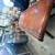 Vintage leather top coffee table and matching end tables 4 thumbnail