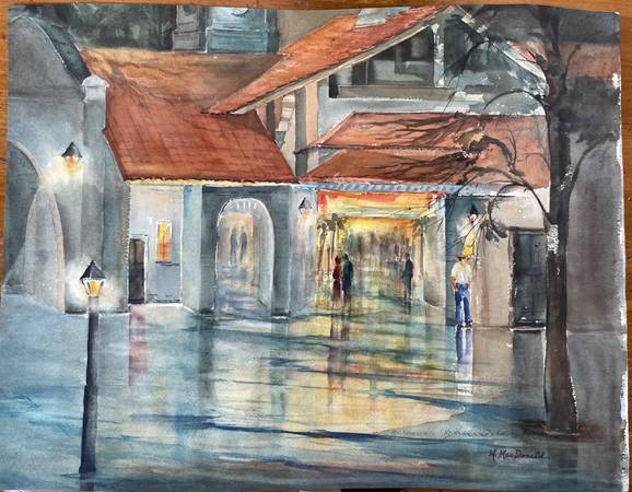 Original Watercolor “Caribbean Nights by Alice MacDonald 1