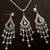 Brand New Sterling Silver Set (Necklace + Earrings) with Crystals 3 thumbnail