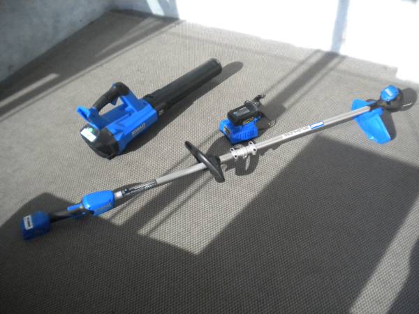 Kobalt 24-volt Cordless Battery String Trimmer & Leaf Blower Set 1