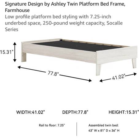 twin bedframe, mattress, memory foam topper ˚✧₊⁎⁺˳✧༚ 1
