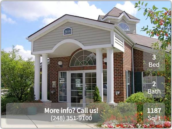 $1,470 / 3br - 1187ft2 - Start living large! You'll love our 3 bed, 2 bath! 1187 Sq Ft! (Southfield)64018940822274121
