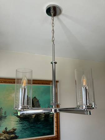 Silver chandelier lighting fixture 1