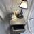 Gray 2 Tier Wood Night Stand w/ USB Ports &  Electric Plug 3 thumbnail