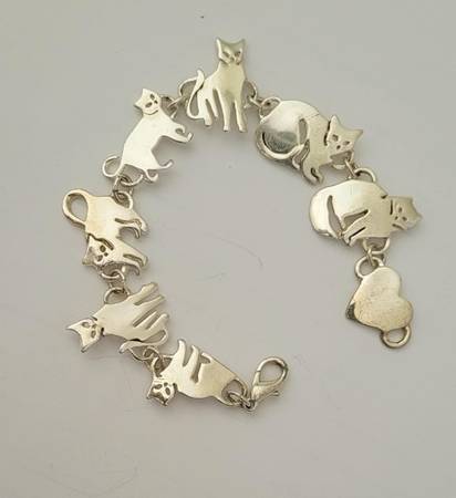 STERLING SILVER CAT BRACELET 1