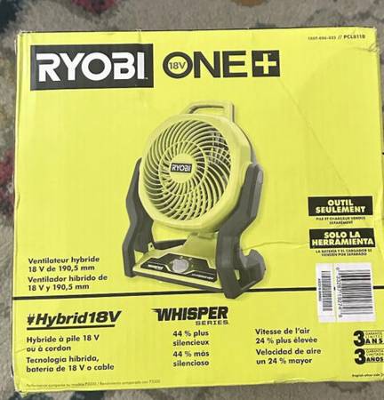 Ryobi Hybrid 7 1/2" Fan 1