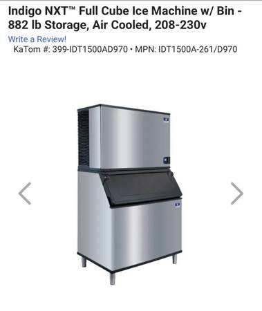 Manitowoc Ice IDT1500A/D970 1688 lb Indigo NXT™ Full Cube Ice Machine 1