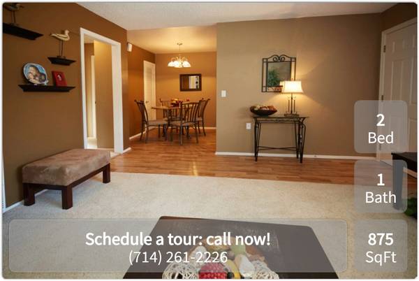 Check out our 2 bed / 1 bath. Every convenience your heart desires! 1