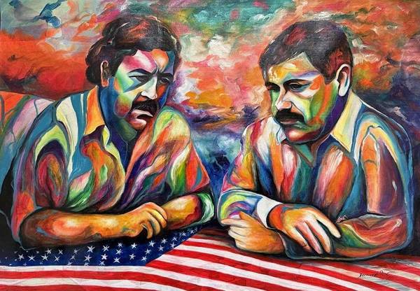El Chapo & Pablo Escobar Oil Painting 1