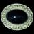 Vintage brooch features a large oval black stone set in a decorative g 1 thumbnail