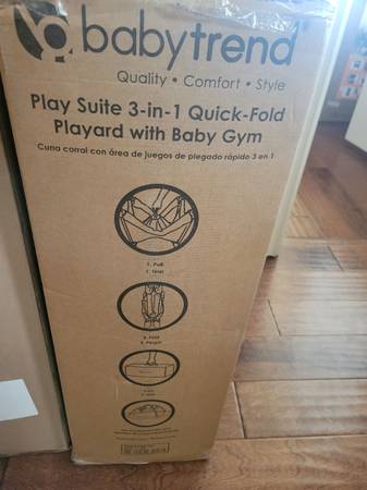 juego de cuna 3 en 1 con cuna plegable rápida y gimnasio para bebé - $80 (Vancouver)63470108104321124