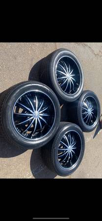 22" 6-lug rims with 275/50R22 Bridgestone tires, good tread 👍 ~ Chevy ~ - $65063471028113667120