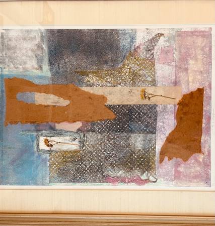 Lefeld, Laurence. Abstract. monotype. Framed 33x39 1