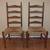 VINTAGE OAK TRESSLE TABLE AND LADDER BACK CHAIRS 2 thumbnail