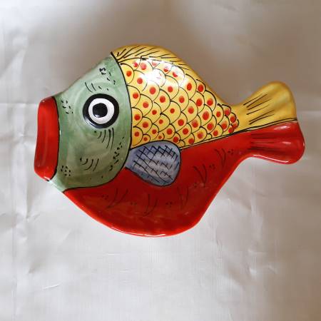 Fish Bowl Dish Made In Italy By Vietri, Wall Decor, Collectible 1