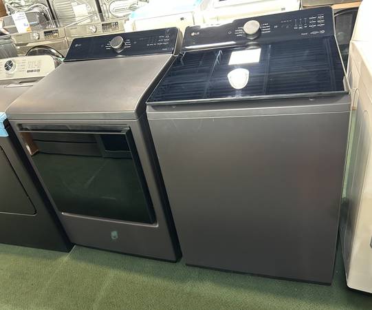 LG Top Load Washer with Electric Dryer with EasyLoad Door Matte Black 1