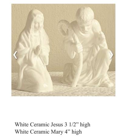 Antique 1950’s Ceramic Jesus & Mary Figurines 1