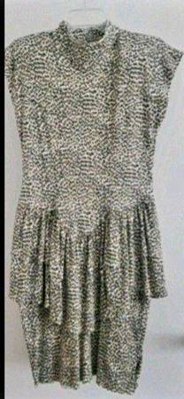 Vintage 80s animal print dress 1