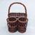 Vintage wicker picnic basket cutlery napkin wine bottle rattan carrier 3 thumbnail