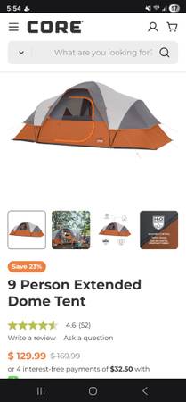 Core 9 person extended dome tent - New, Unopened in box. 1