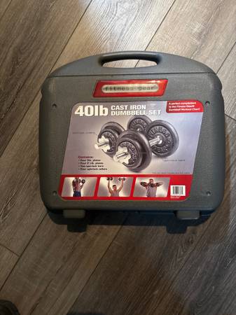 40lb cast iron dumbbell set 1