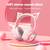 Cat Bluetooth Headphones, Wireless Headset with Mic, RGB LED Light Com 6 thumbnail