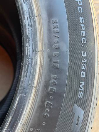 4 used tires 225/60/17 - $350 (East mesa)63438407002369121