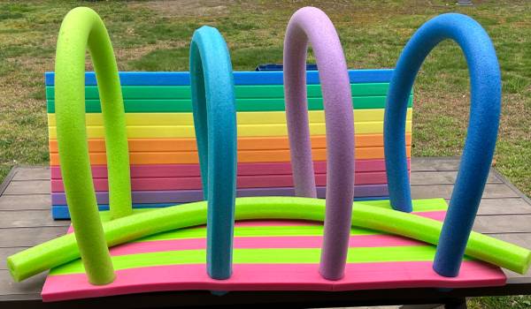 5 Pool Noodles and 2 Noodle Rafts 1