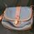Vintage Dark Blue and Brown Coach Leather Bag 1 thumbnail