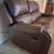 3 piece brown leather reclining living room set along with fireplace e 8 thumbnail