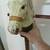ANTIQUE HAND CRAFTED WOOD STICK HOBBY HORSE ON WEELS - 38" TALL 10 thumbnail
