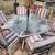 Patio table 6 chairs lazy susan umbrella base cushions & deck box 1 thumbnail