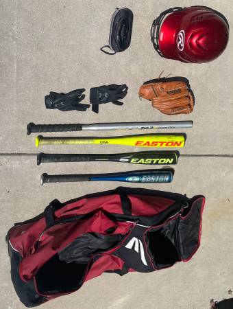 Youth Baseball Gear Bundle – 3 Bats, Glove, Helmet, Bag + More 1