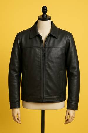 Brand New Perry Ellis Portfolio Men's Classic Leather Jacket 1