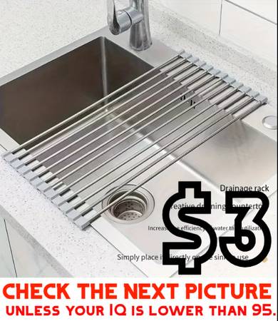 (NEW) Over The Sink Roll UP Dish Drying Rack 1