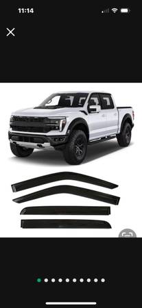 2015-2025 Tape-On Rain Guards for Ford F150 SuperCrew Side Window Deflector Viso 1