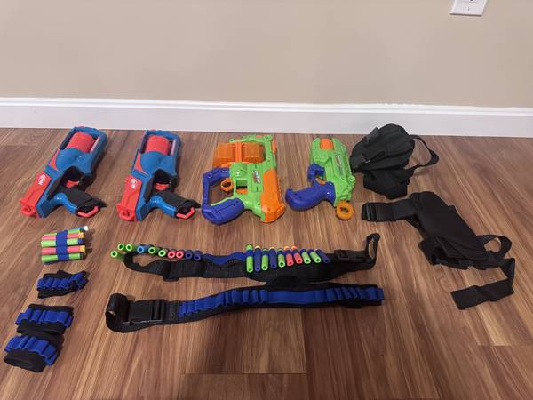 Assorted Toy Guns, Bullets, and Accessories 1