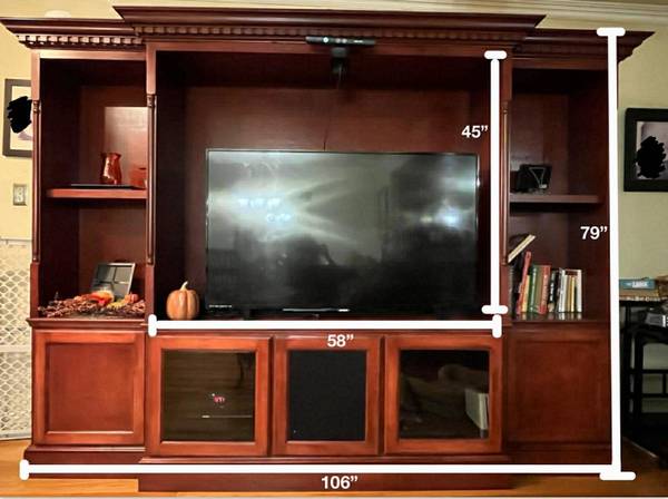 Free large Solid Wood Entertainment Center 1